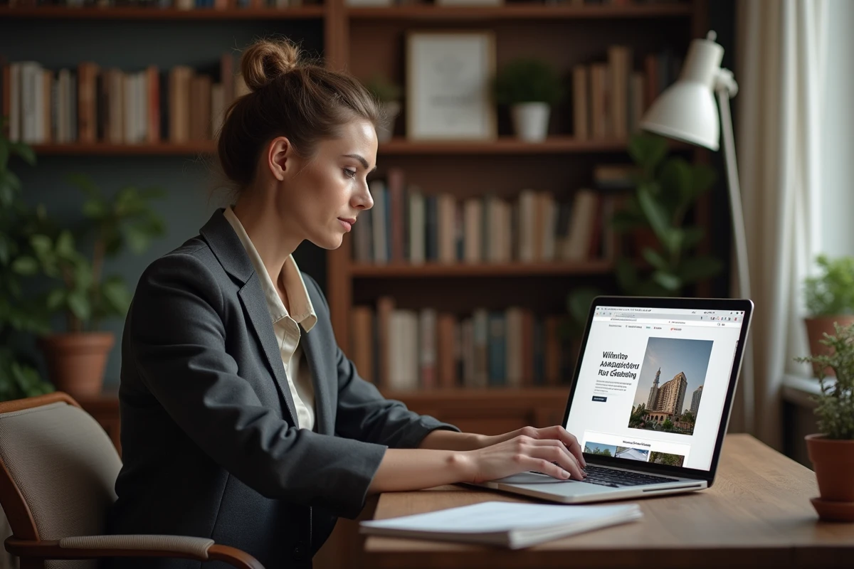 Femme d age moyen travaillant dans son bureau à domicile