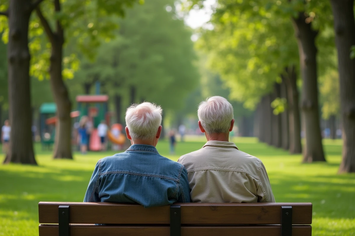 Couple se reposant dans un parc verdoyant de Bagneux illustrant la qualité de vie résidentielle de la ville